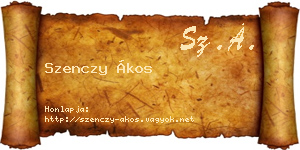 Szenczy Ákos névjegykártya
