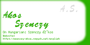 akos szenczy business card